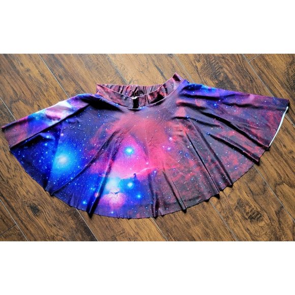 Galaxy Skater Womans Medium Skater Flip holographic Skirt Pull Over Star Celesti - Picture 7 of 11